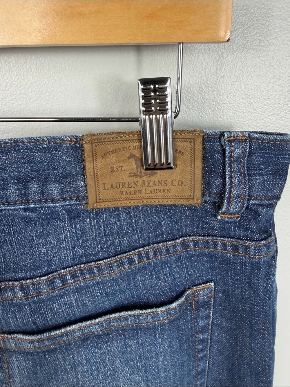 Lauren Ralph Lauren Jeans Womens 12 Dark Wash Studded Side Seam Stretch Straight